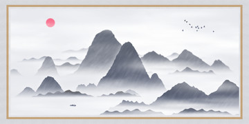 簡約寫意水墨山水畫