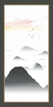 簡(jiǎn)約寫意水墨山水畫