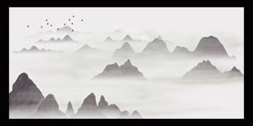 簡約寫意水墨山水畫