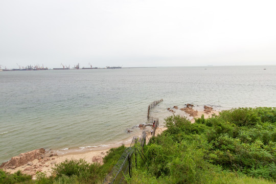 秦皇岛山海关老龙头景区海景风光