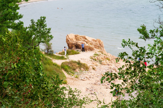 秦皇岛山海关老龙头景区海景风光