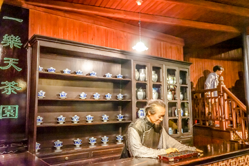 老上海茶馆 蜡像