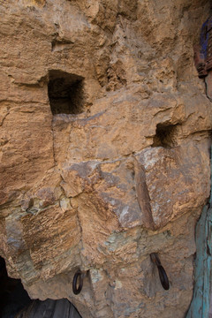 山西北岳恒山金龙峡悬空寺槽孔