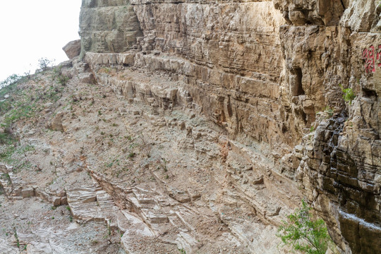 山西浑源北岳恒山悬空寺石壁