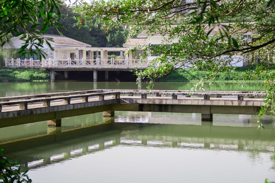 园林景观水中栈道