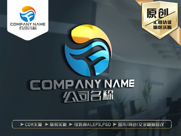 F字母标志LOGO设计