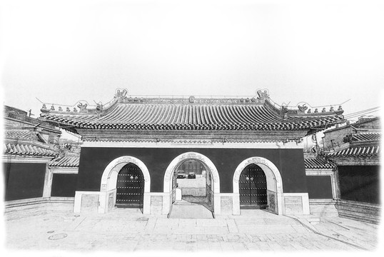 北京白塔寺山门
