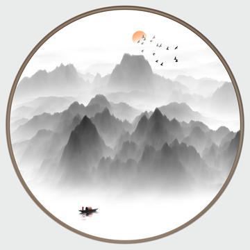 新中式水墨山水畫