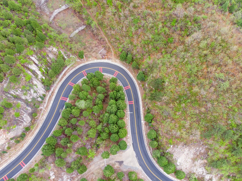 山区公路航拍