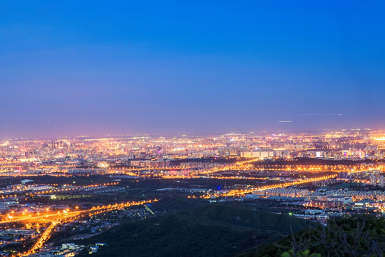 俯瞰北京城市夜景