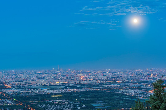 俯瞰北京城市夜景