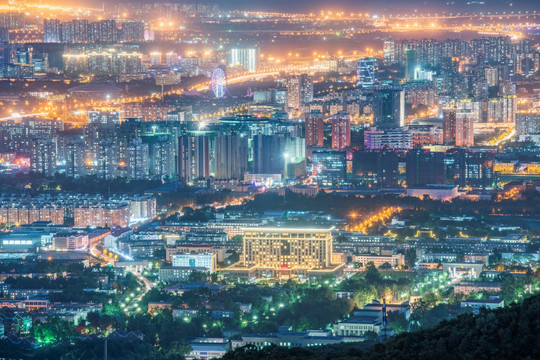 俯瞰北京城市夜景