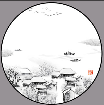 江南水鄉(xiāng)圖層分層