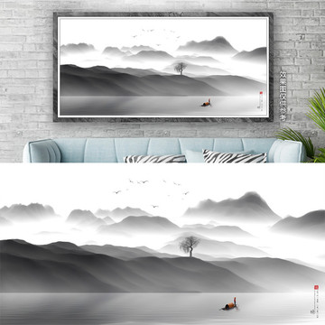 抽象水墨山水裝飾畫