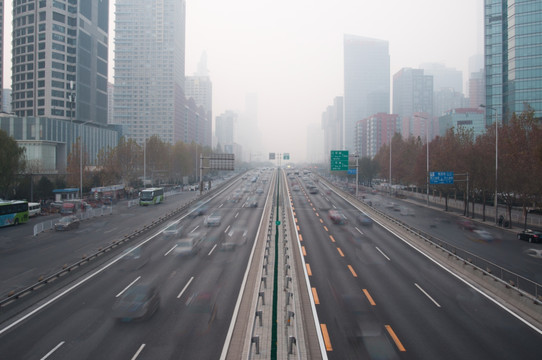 北京国贸雾霾天气