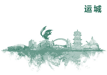 運城地標運城水彩