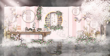 粉色中國(guó)風(fēng)甜品臺(tái)設(shè)計(jì)