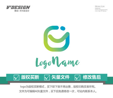 字母y標(biāo)示科技logo創(chuàng)意
