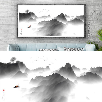 玄關(guān)水墨山水畫(huà)