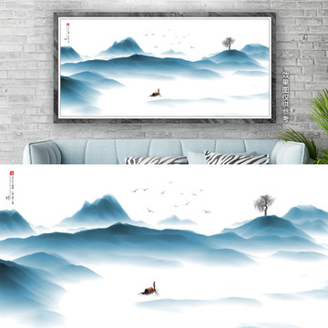 禪意水墨山水畫