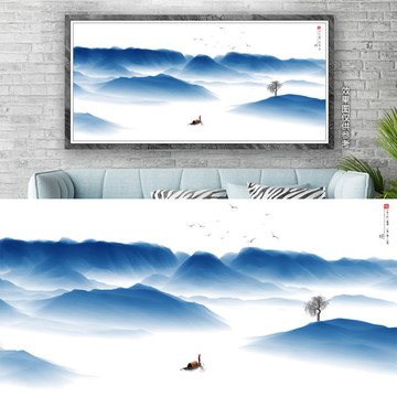 禪意水墨山水畫