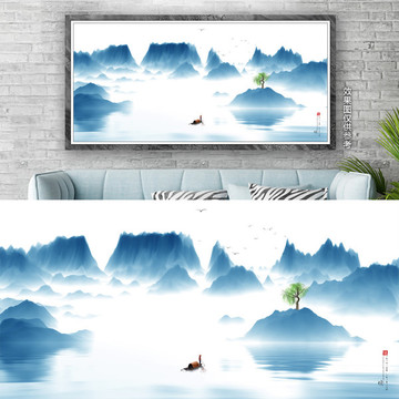 禪意水墨山水畫