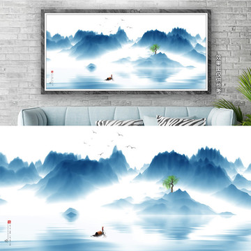 禪意水墨山水畫