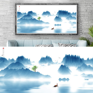 禪意水墨山水畫