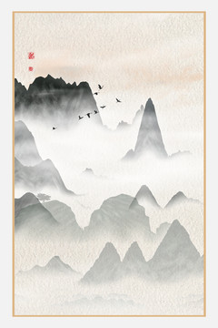 新中式無框畫
