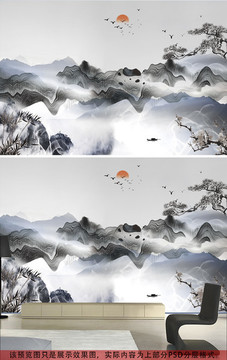 山水背景墻