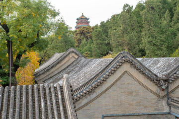 中式建筑庭院屋顶