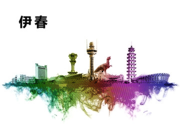 伊春地標伊春水彩
