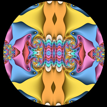 五彩圆形抽象花纹