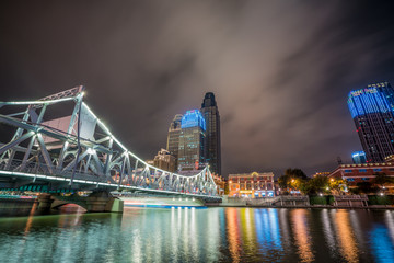 天津繁华大都市的绚丽夜景