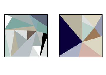 现代简约抽象几何装饰画双联画