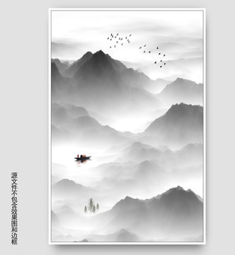 抽象意境山水裝飾畫