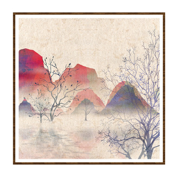 意境中國風壁畫墨韻水墨畫