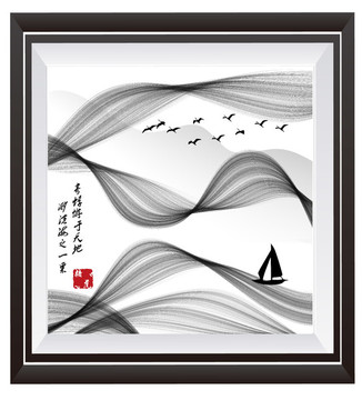 水墨風(fēng)山水國畫