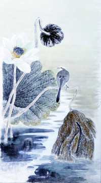 荷花國(guó)畫