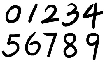 数字书法毛笔字