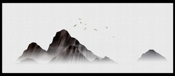 風(fēng)水禪意屏風(fēng)畫家居山水畫