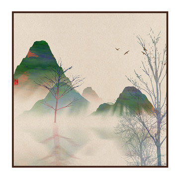 山水水墨掛畫