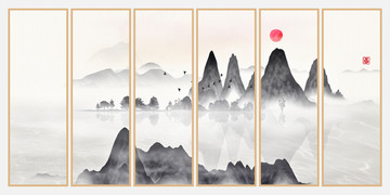 山水水墨掛畫