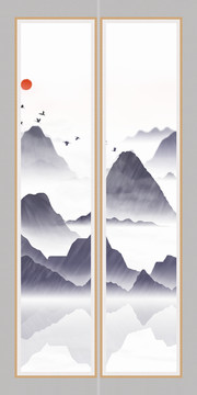 風(fēng)水清雅風(fēng)景畫寫意山水畫