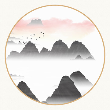 水彩水墨掛畫