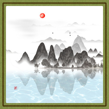 現(xiàn)代掛畫新中式水墨