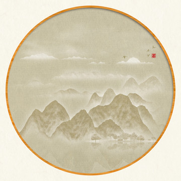 原創(chuàng)水墨山水無框畫