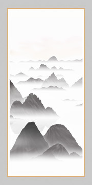 意境水彩水墨掛畫