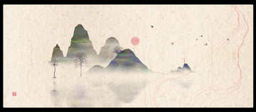 水墨無框畫