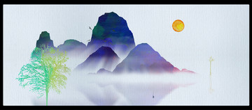 墨韻山水抽象畫
